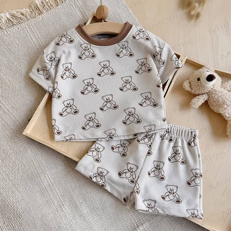Baby Bear Waffle Tee and Shorts 2-piece Set - image 5