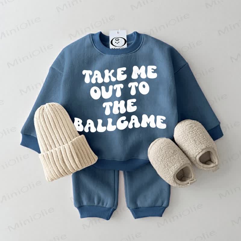 TAKE ME OUT TO THE BALL GAME Baby Sweatshirt 2-piece Blue Set - Blue - 2-3T - image 1