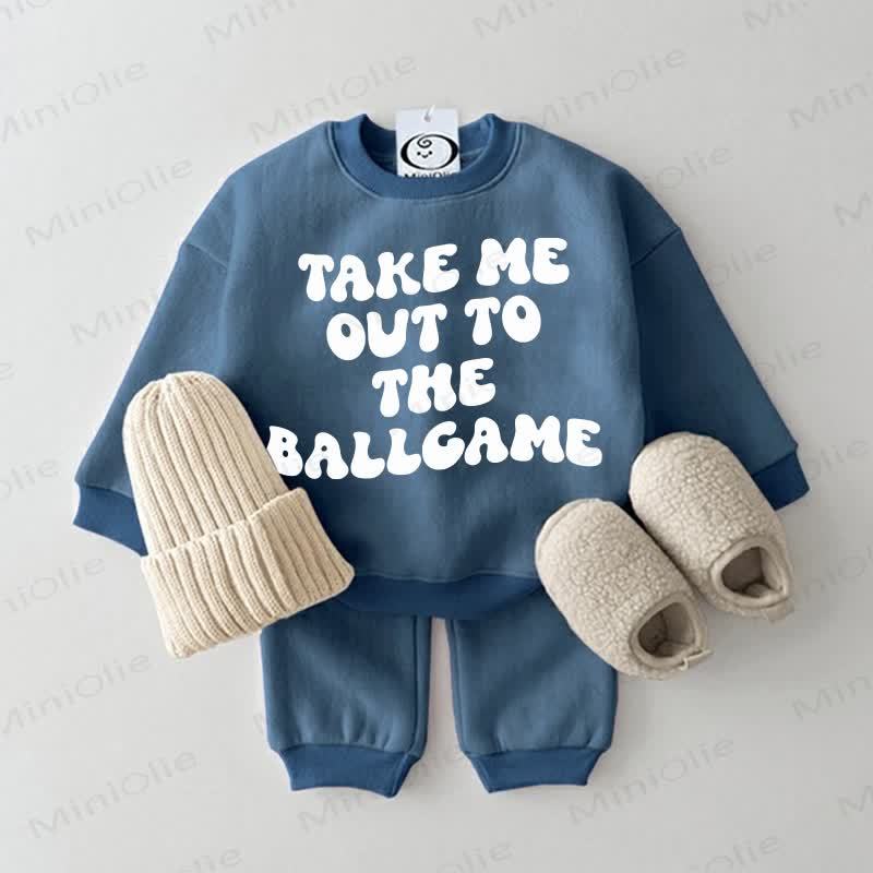 TAKE ME OUT TO THE BALL GAME Baby Sweatshirt 2-piece Blue Set - Blue - 2-3T - image 1