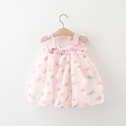Baby Toddler Girl Bow Flower Dress - Pink - 3-5T - image 2