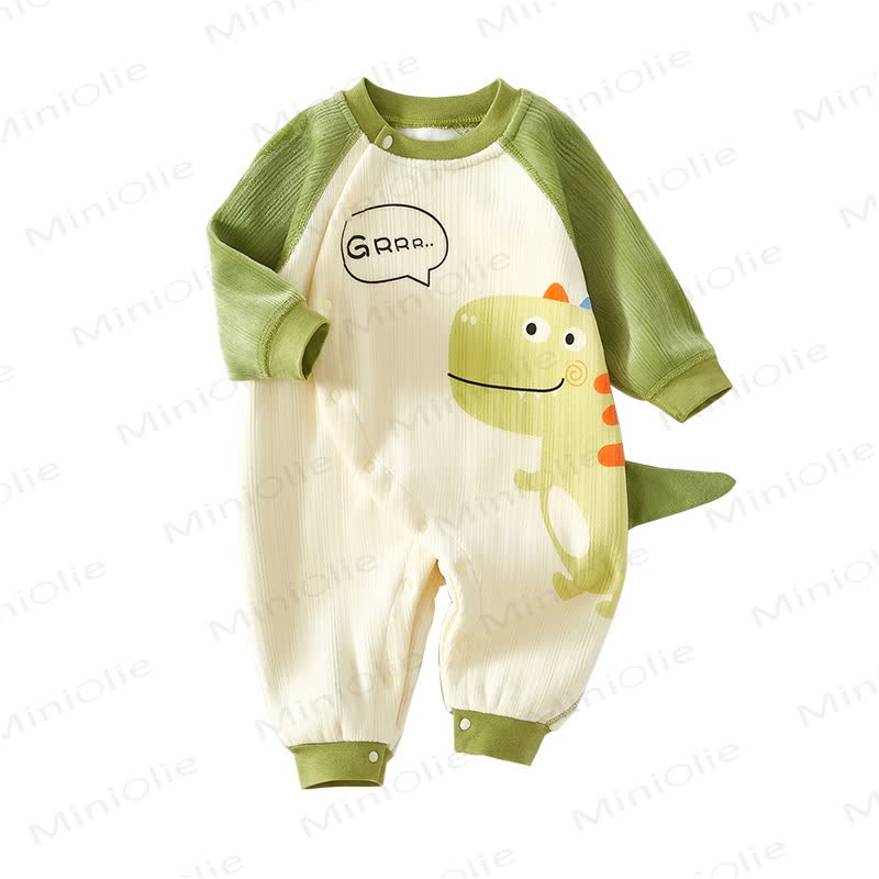Baby Animal Fleece Lined Romper - image 2