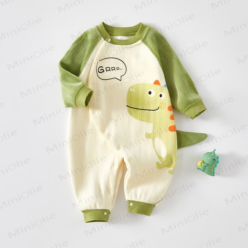 Baby Animal Fleece Lined Romper - Green - 18-24M - image 1