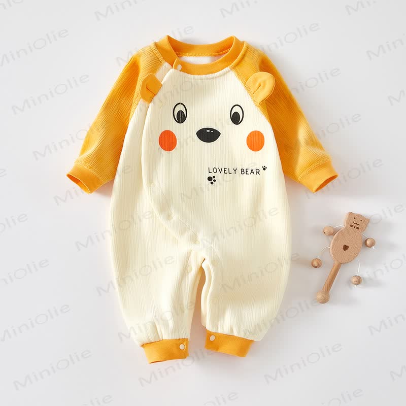 Baby Animal Fleece Lined Romper - Yellow - 18-24M - image 4