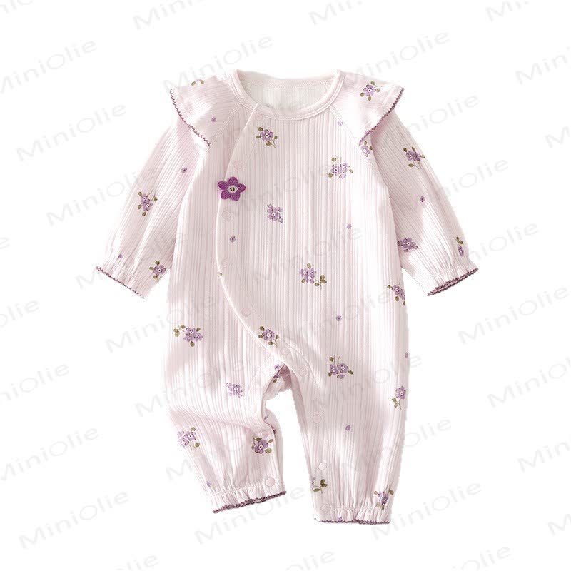 Baby Girl Floral Flutter Sleeves Romper - image 2