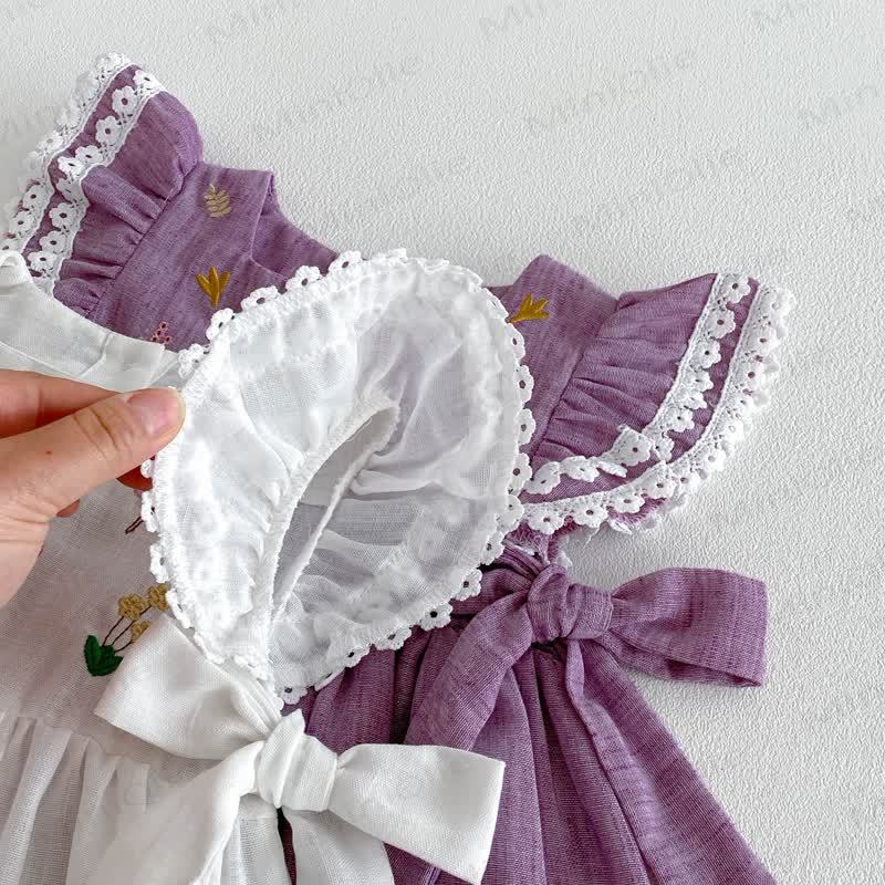Baby Embroidered Flutter Sleeves Dress - image 13