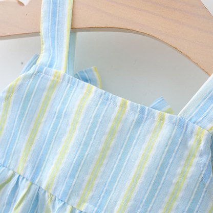 Baby Toddler Striped Dress with Hat - image 4