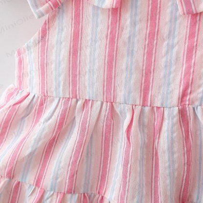 Baby Toddler Striped Dress with Hat - image 13