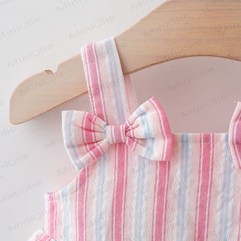 Baby Toddler Striped Dress with Hat - image 11