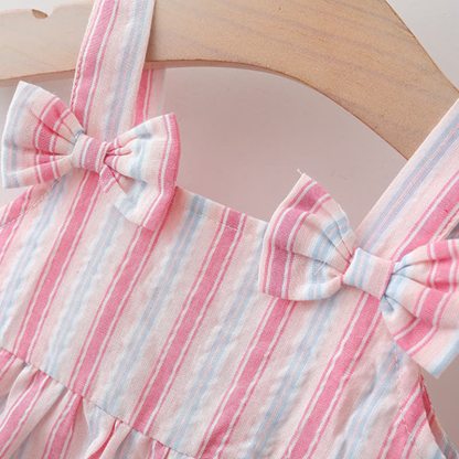 Baby Toddler Striped Dress with Hat - image 12