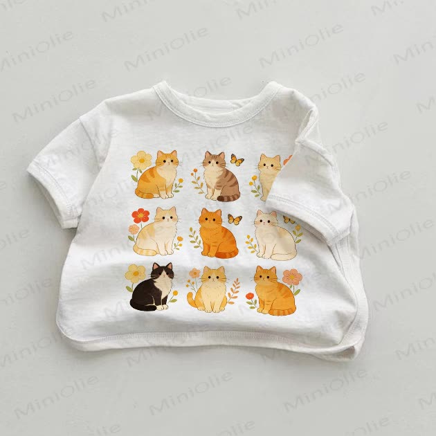Baby Cats & Flowers White T-shirt - White - 18-24M - image 1