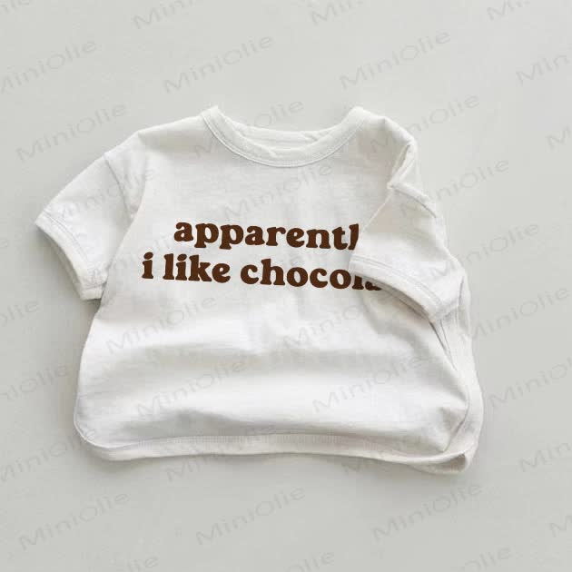 APPARENTLY, I LIKE CHOCOLATE. Baby White T-shirt - White - 18-24M - image 1