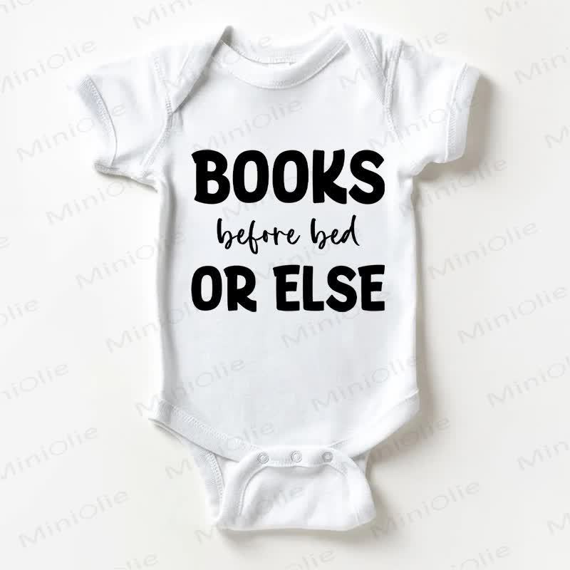 BOOKS BEFORE BED OR ELSE Baby White Bodysuit - White - 18-24M - image 1