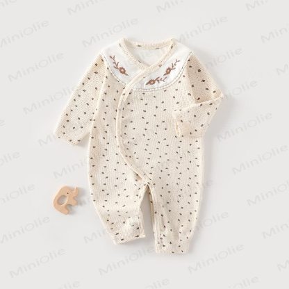 Baby Dot Moon Embroidered Romper - Beige - 18-24M - image 1