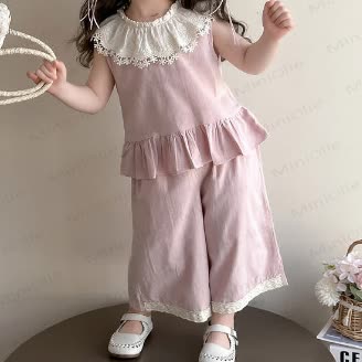 Toddler Girl Lace Tank and Pants Set - Pink - 6-7T - image 4