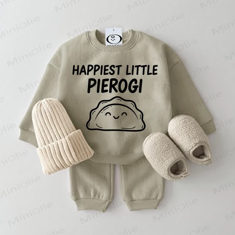 HAPPIEST LITTLE PIEROGI Baby Sweatshirt 2-piece Grey Green Set - Grey Green - 2-3T - image 1