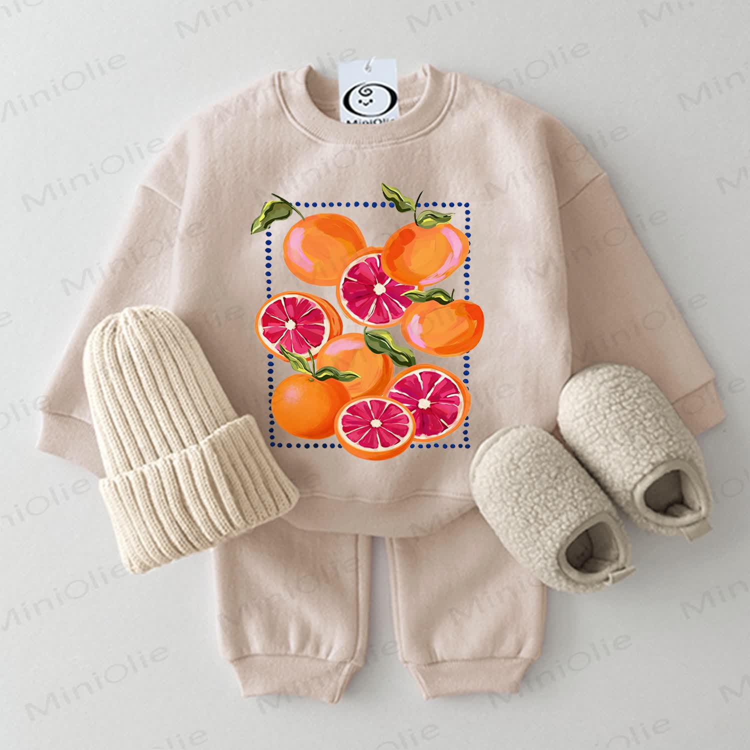 Baby Fresh Grapefruits Beige 2-piece Set - Beige - 2-3T - image 1