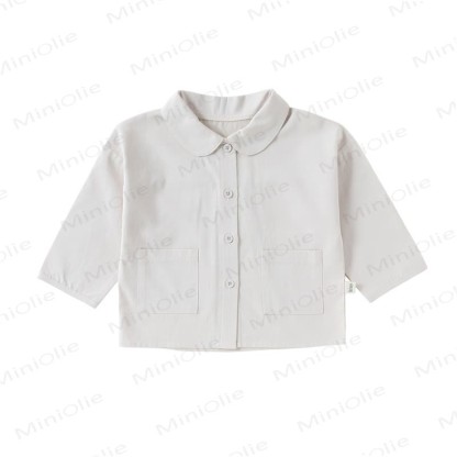 Baby Toddler Solid Color Pocket Shirt - Beige - 3-4T - image 4
