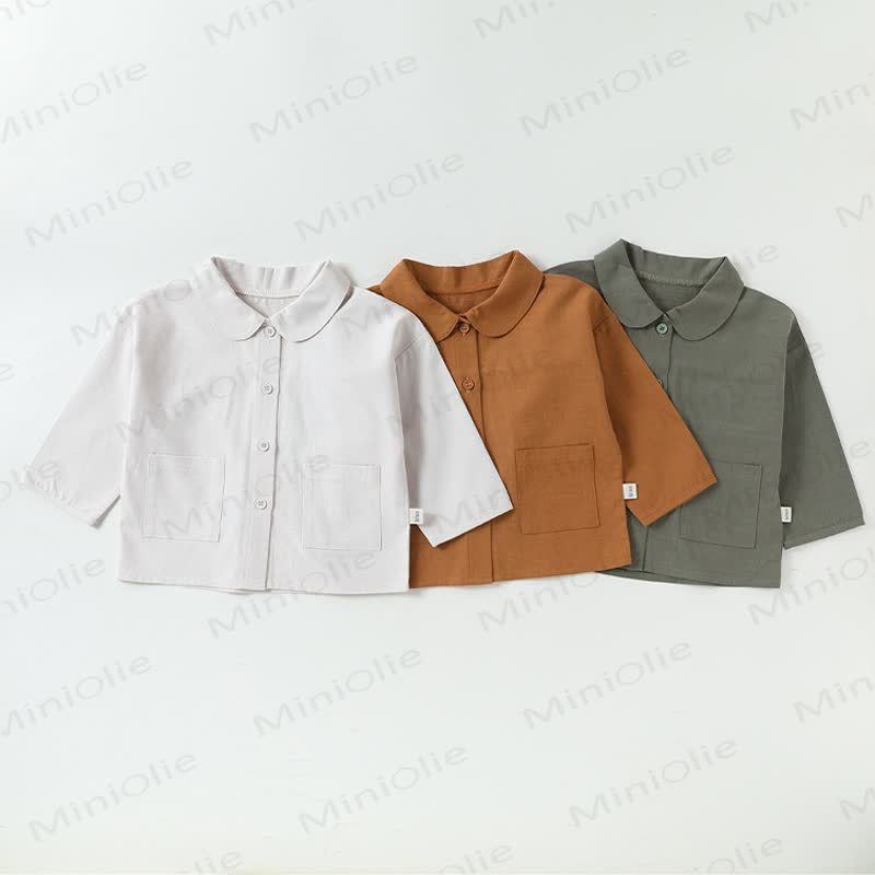 Baby Toddler Solid Color Pocket Shirt - image 3