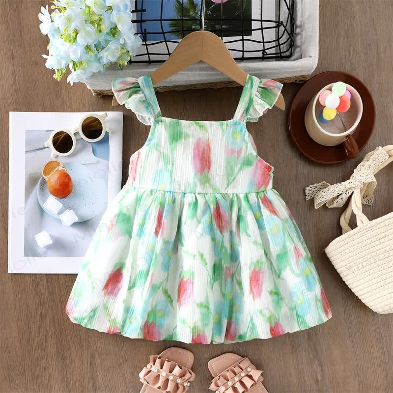 Baby Toddler Tulip Green Dress - image 2