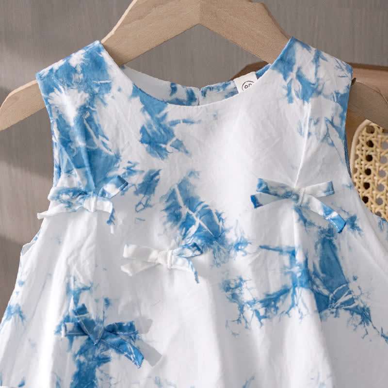 Toddler Bow Tie-dye Sleeveless Dress - image 3