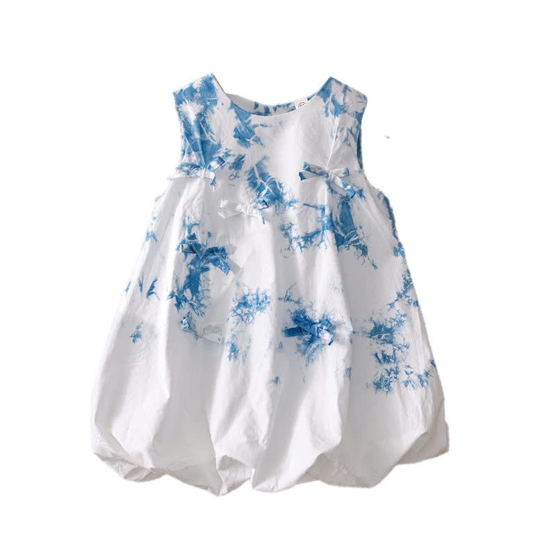 Toddler Bow Tie-dye Sleeveless Dress - image 5