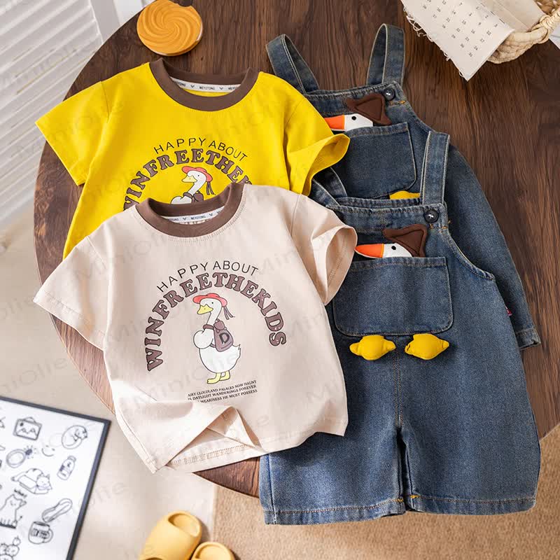 Toddler Duck Tee and Overalls Set - image 2