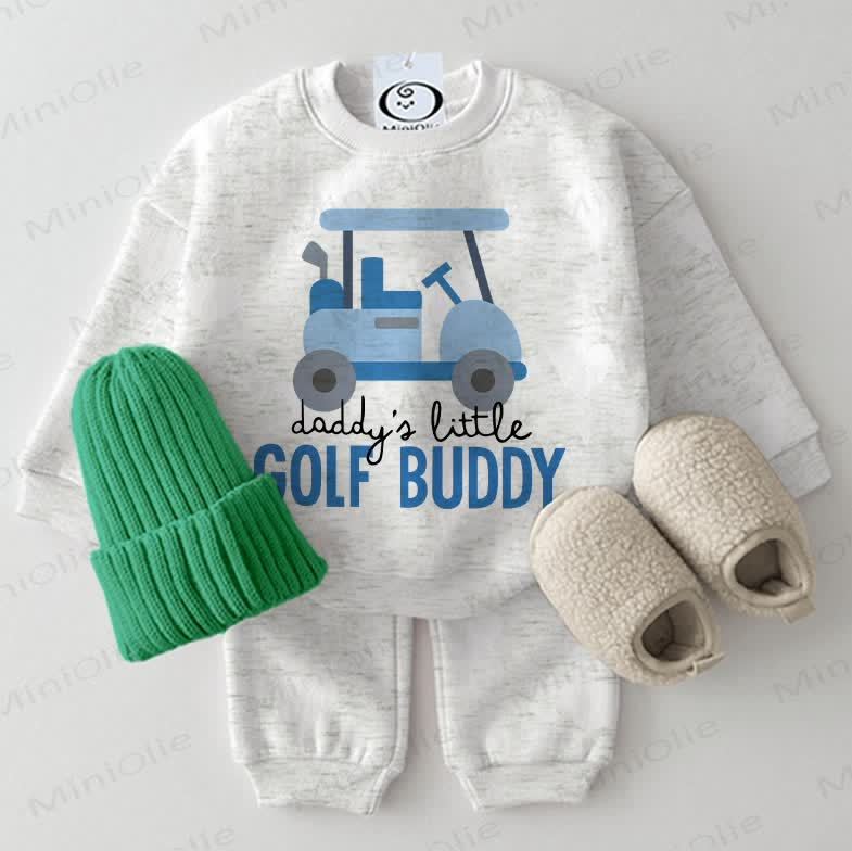 DADDY'S LITTLE GOLF BUDDY Baby Sweatshirt 2-piece Light Grey Set - Light Grey - 2-3T - image 1