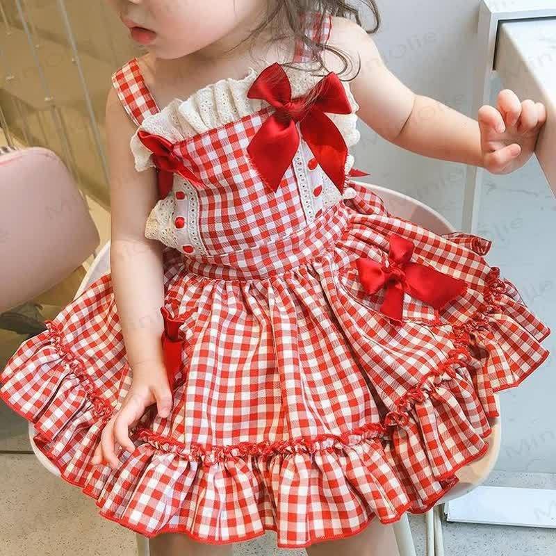 Toddler Girl Red Plaid Sleeveless Dress - image 7