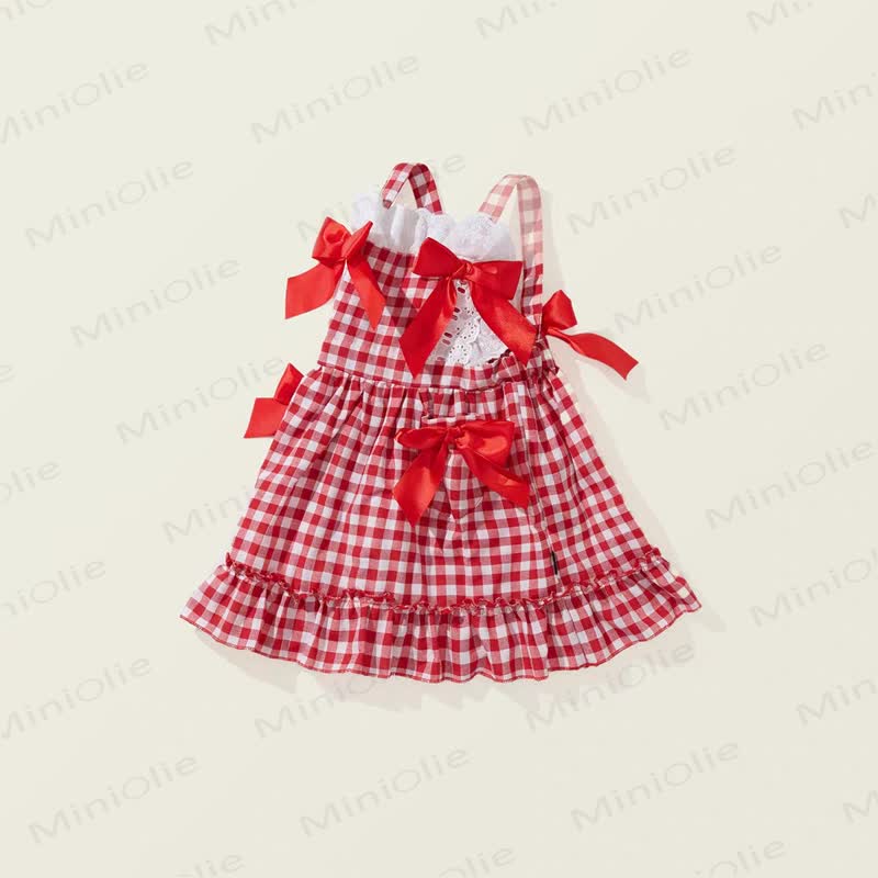 Toddler Girl Red Plaid Sleeveless Dress - image 3
