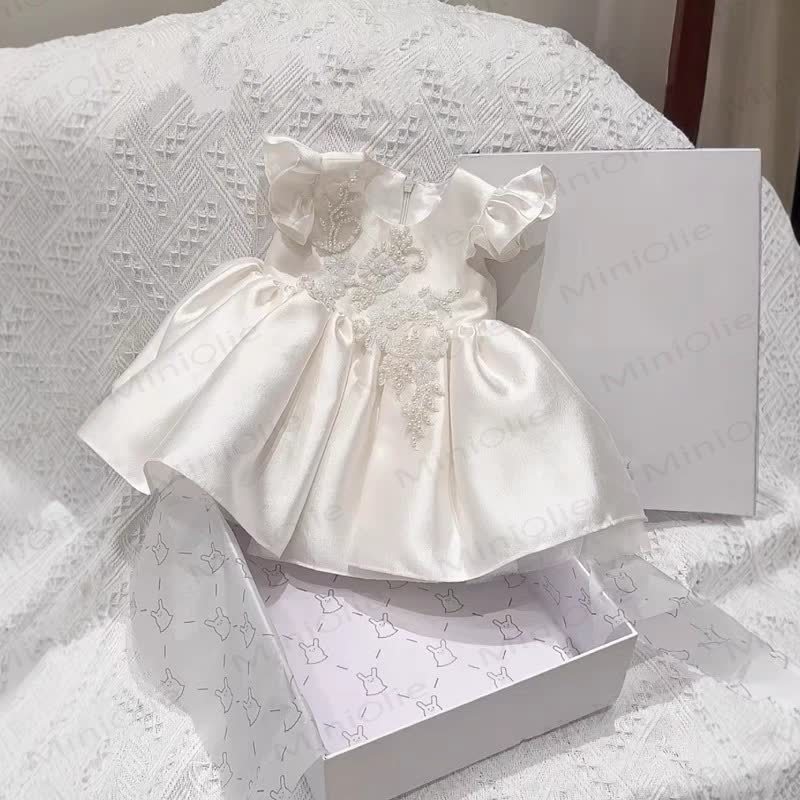 Toddler Girl Birthday White Dress - image 3