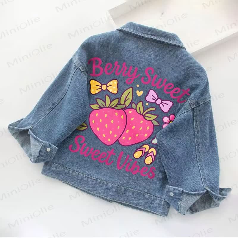 BERRY SWEET SWEET VIBES Toddler Kid Denim Jacket - Blue - 10-11T - image 1