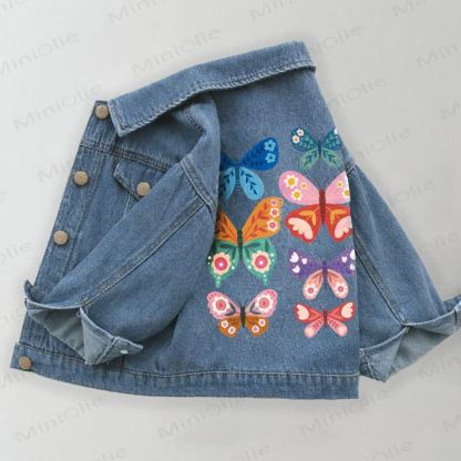 Toddler Kid Butterfly Denim Jacket - Blue - 10-11T - image 1