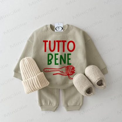 TUTTO BENE Baby Sweatshirt Grey Green 2-piece Set - Grey Green - 2-3T - image 1