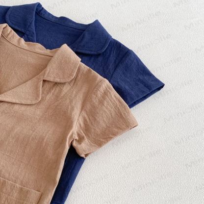 Toddler Solid Color Pocket Tee and Shorts Set - image 11