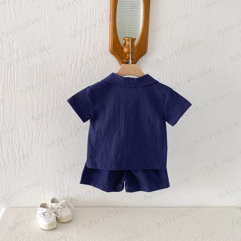 Toddler Solid Color Pocket Tee and Shorts Set - image 8