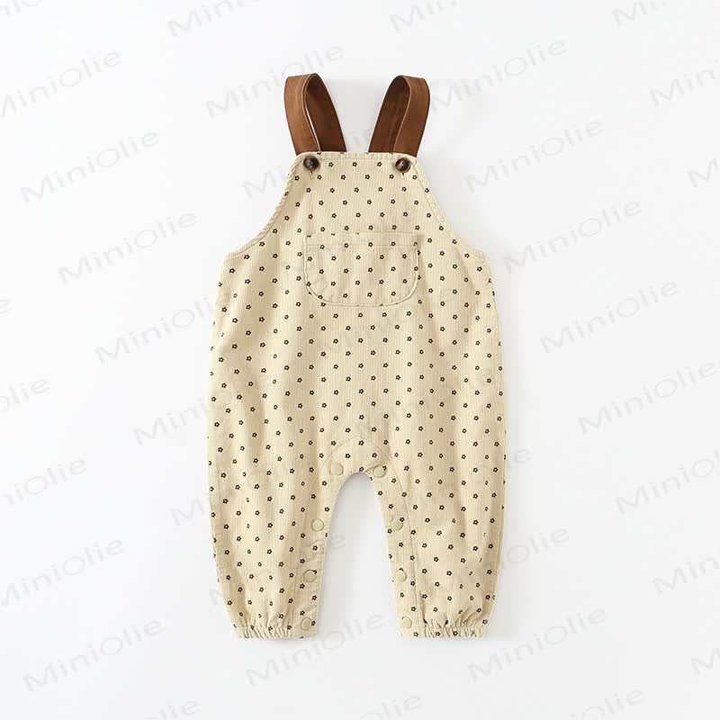 Baby Toddler Corduroy Flower Overalls - image 3