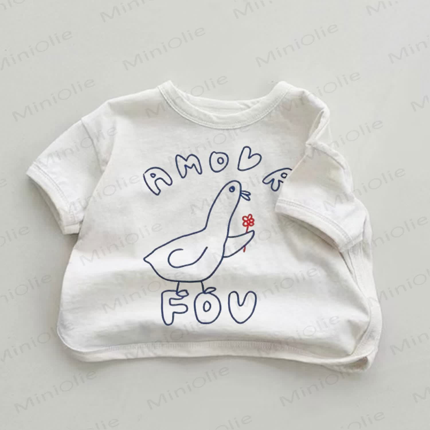 Amour Fou Flower Sending Duck Baby White T-shirt - White - 18-24M - image 1
