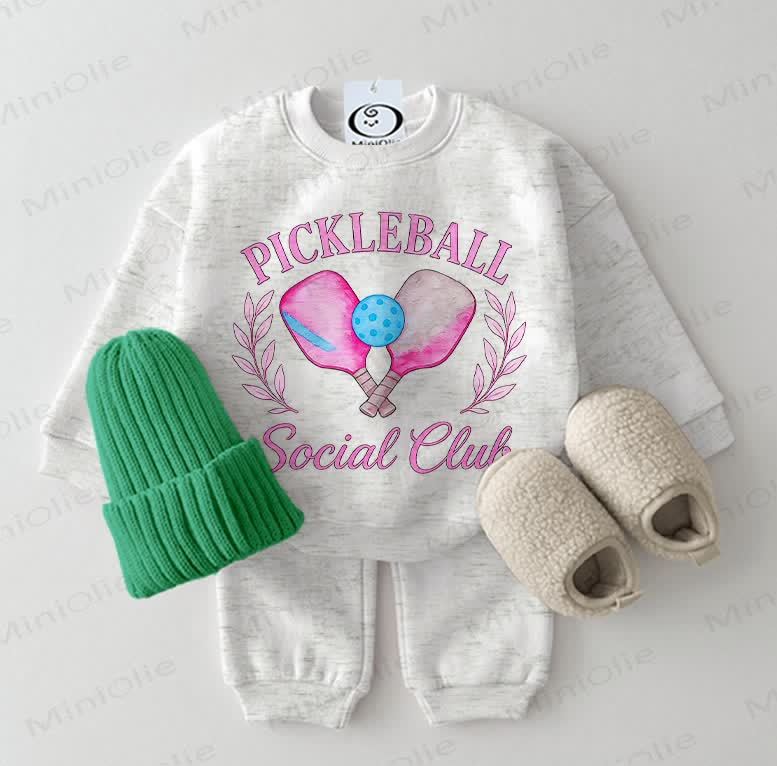 PICKLEBALL SOCIAL CLUB Baby Sweatshirt 2-piece Light Grey Set - Light Grey - 2-3T - image 1
