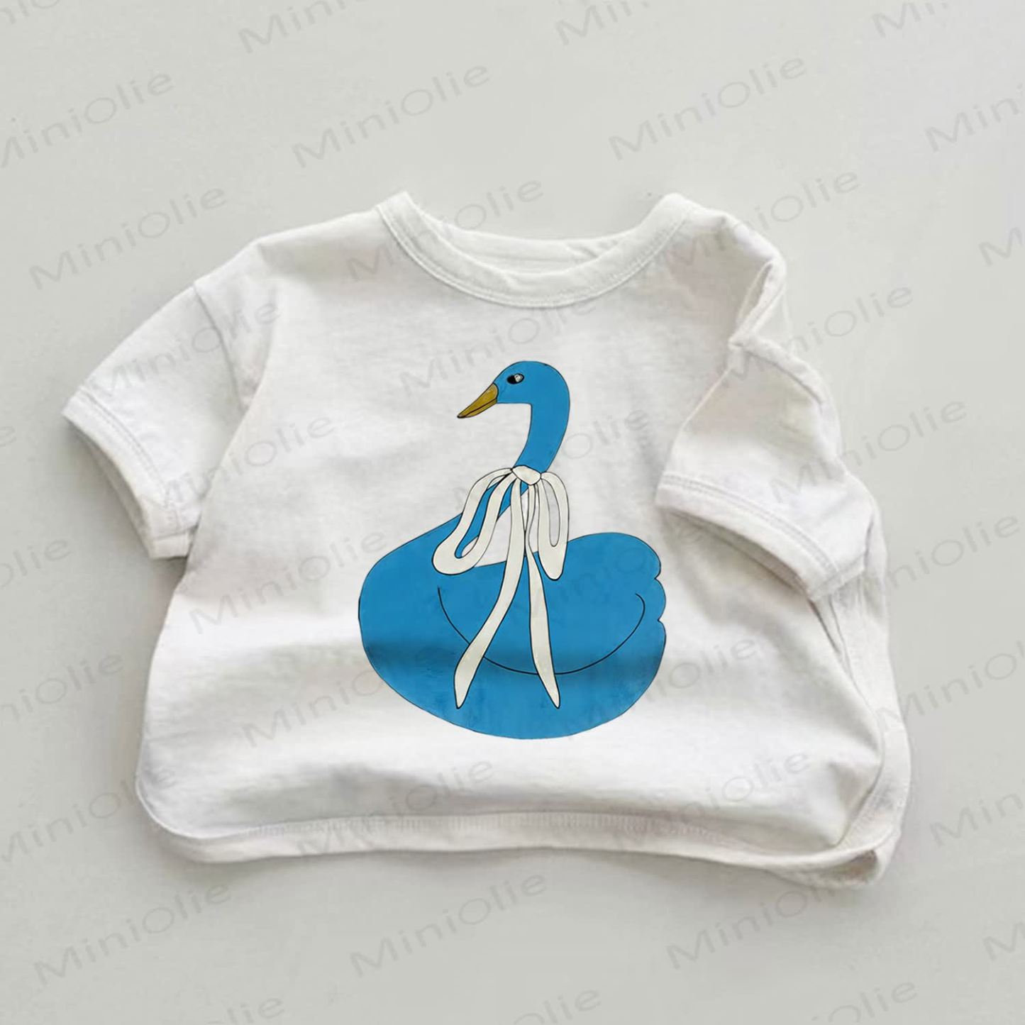 Ribbon Blue Swan Baby White T-shirt - White - 18-24M - image 1