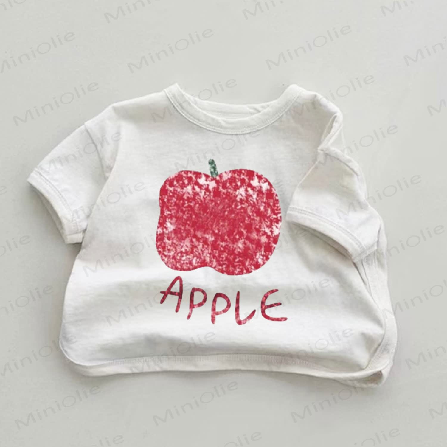 Red Apple Print Baby T-Shirt – Cute Short Sleeve Kids Tee - White - 18-24M - image 1