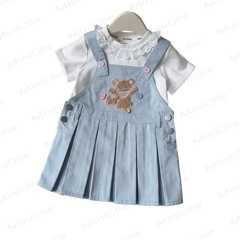 Toddler White Tee and Bear Strap Dress - image 17