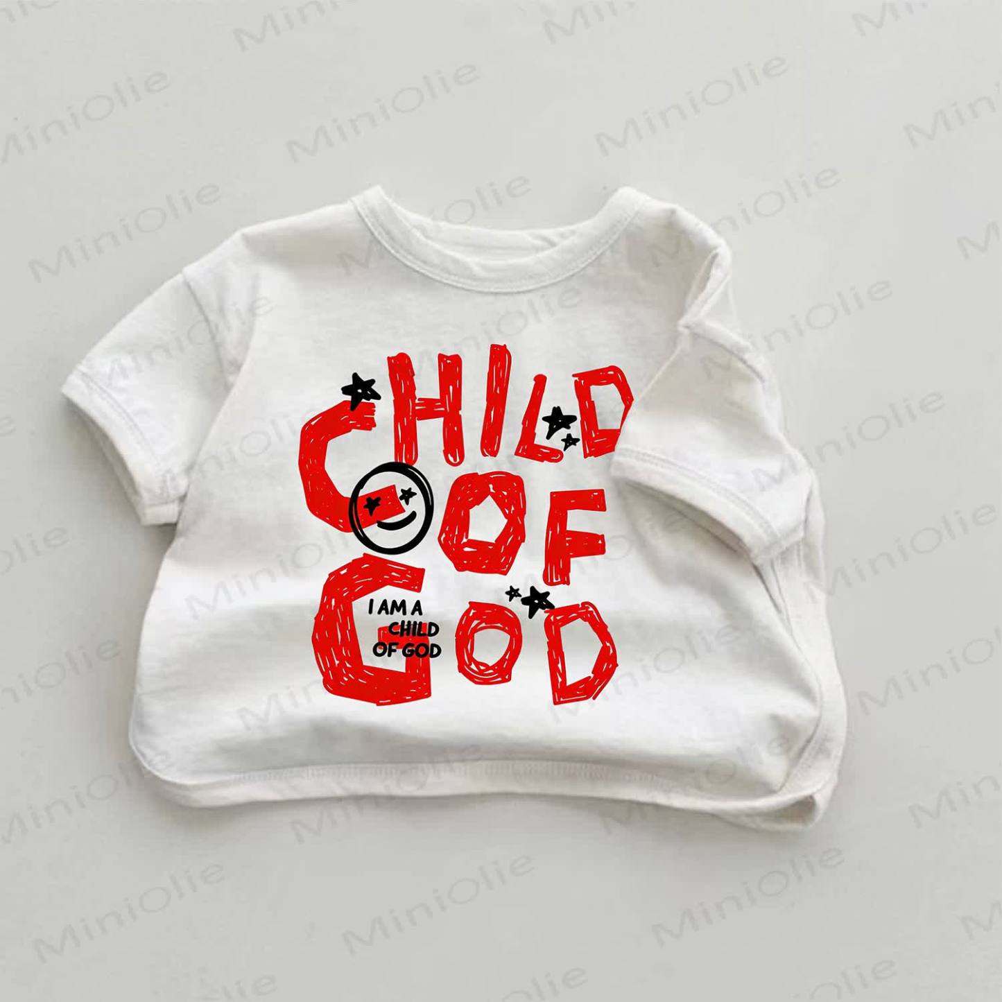 CHILD OF GOD Baby Smiley Face White T-shirt - White - 18-24M - image 1