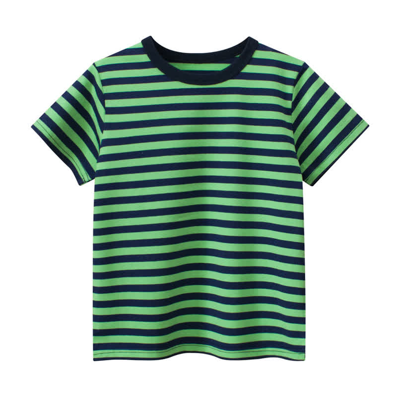 Toddler Kid Boy Striped Tee - Dark Blue - 8-9T - image 3