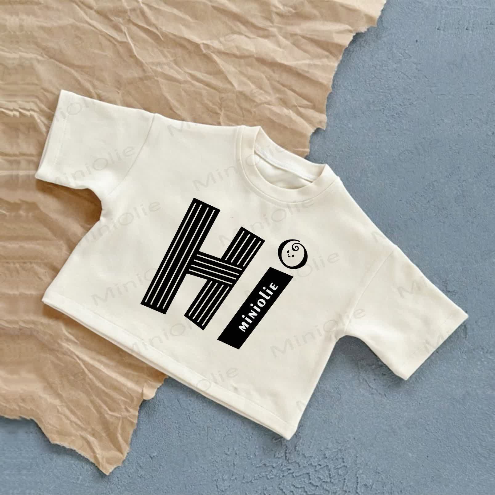 HI Baby Striped Print Summer Casual White T-shirt - White - 2-3T - image 1