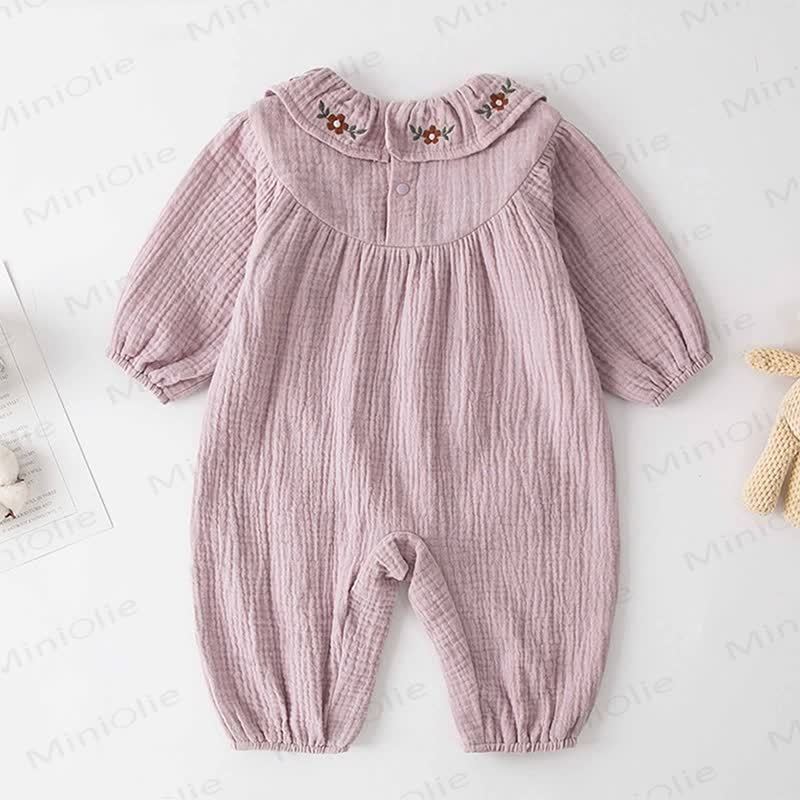 Baby Floral Collar Purple Romper - image 2