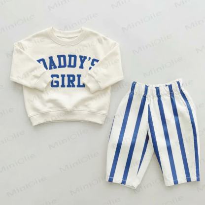 DADDY'S BOY/DADDY'S GIRL Baby Toddler Blue Striped Pants 2-piece Set - Girl - 2-3T - image 2