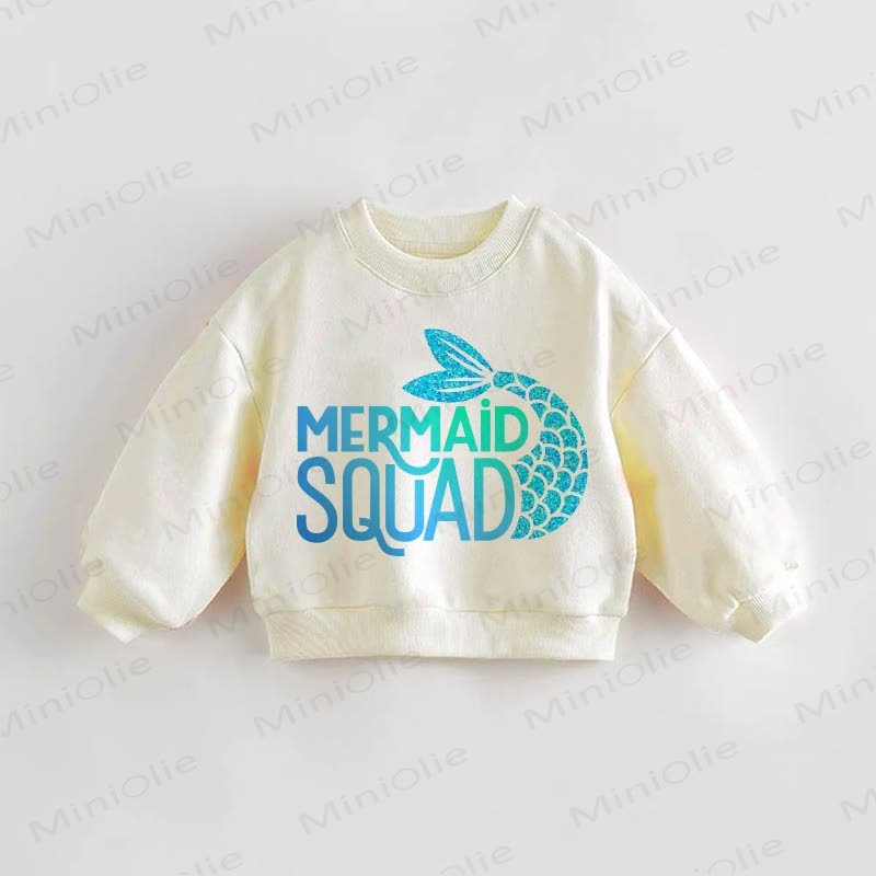MERMAID SQUAD Baby Toddler Sweatshirt - Cream - 3-5T - image 1