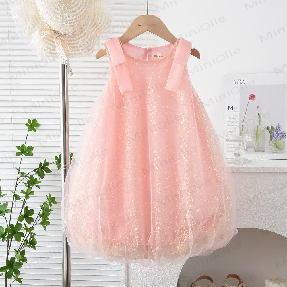 Toddler Mesh Solid Color Sleeveless Dress - image 9