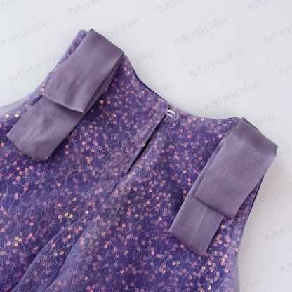 Toddler Mesh Solid Color Sleeveless Dress - image 5