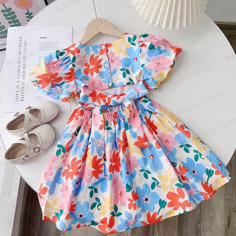 Toddler Kid Colorful Flower Dress - Colorful - 6-7T - image 1